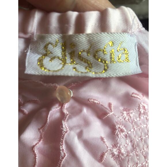 American Vintage ELISSIA nightgown with ruffles & embroidery in pink size small - Picture 12 of 12